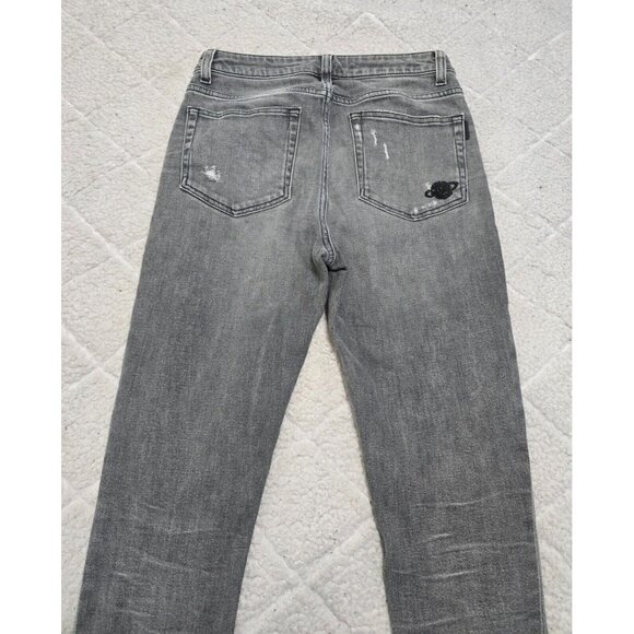 Saint Laurent Womens Gray Distressed Denim Skinny Jeans D05 W/SK MW Size 28 - Picture 5 of 10